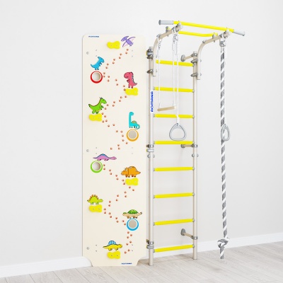 Домашний спортивный комплекс «Шведская стенка ROMANA Next Skalolaz» (белый прованс/желтый)