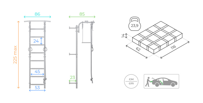 Домашний спортивный комплекс «Шведская стенка ROMANA Next Muar» в Волгограде ВИНКО