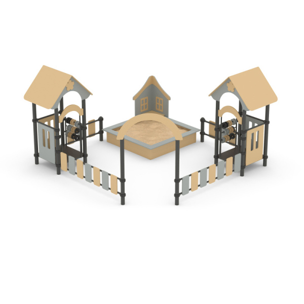 Песочный дворик Романа 109.05.00 (бежевый/серый) (бетонирование)