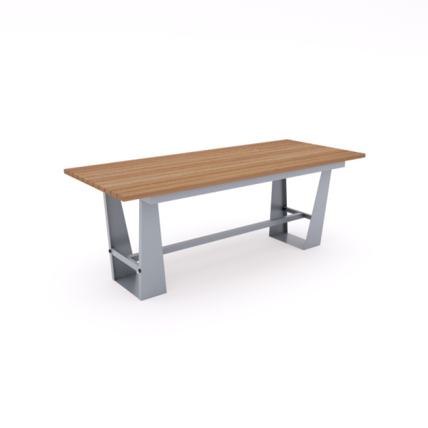 Стол "Гранит" (темное дерево T8017+серый металл)