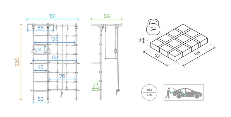 Домашний спортивный комплекс «Шведская стенка ROMANA S7.1» в Волгограде ВИНКО