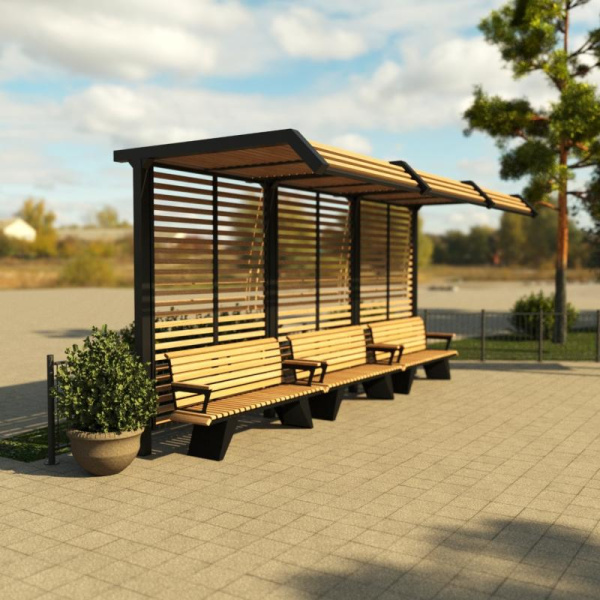 Скамья "Парус" с подлокотниками 18