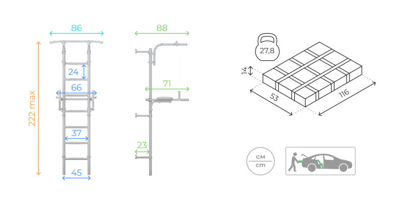 Домашний спортивный комплекс «Шведская стенка ROMANA S10» в Волгограде ВИНКО
