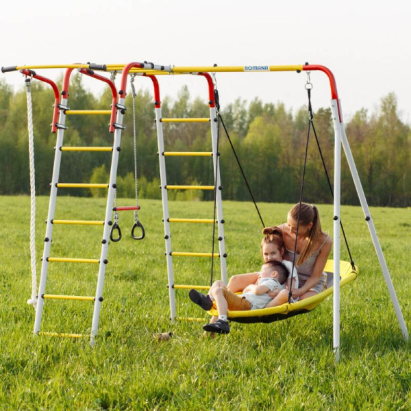 Детский спортивный комплекс для дачи ROMANA Веселая лужайка - 2 NEW - Распродажа!