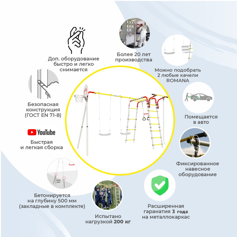 Детский спортивный комплекс для дачи ROMANA Акробат - 2 в Волгограде ВИНКО