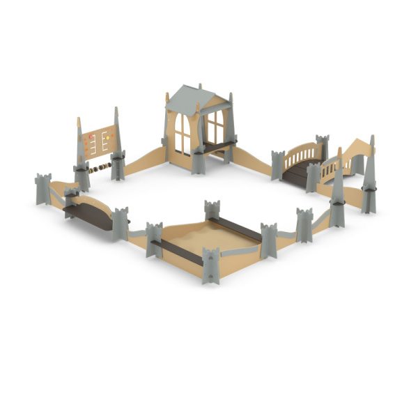 Игровой комплекс Романа 115.75.00 (бежевый/серый) (бетонирование)