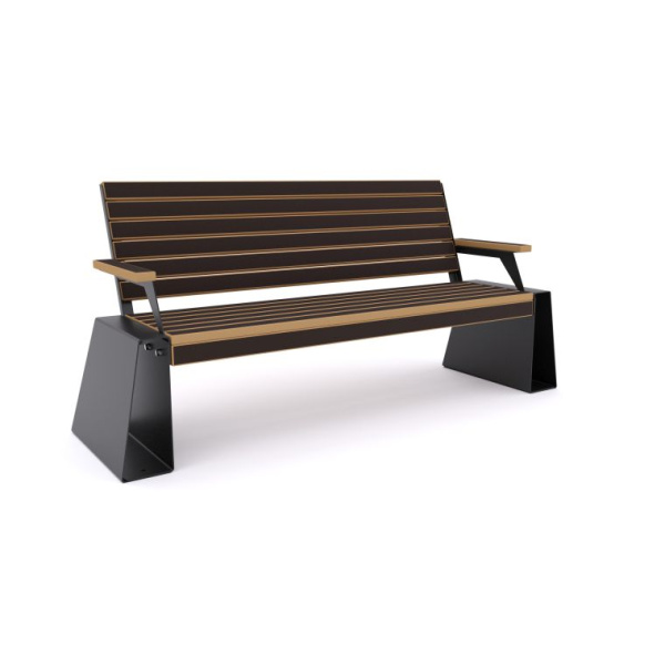 Скамья "Гранит" с подлокотниками 15 (фанера)