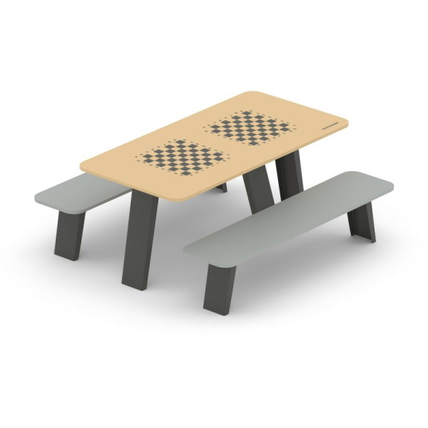 Стол со скамьями шахматный детский Романа 302.35.00-01