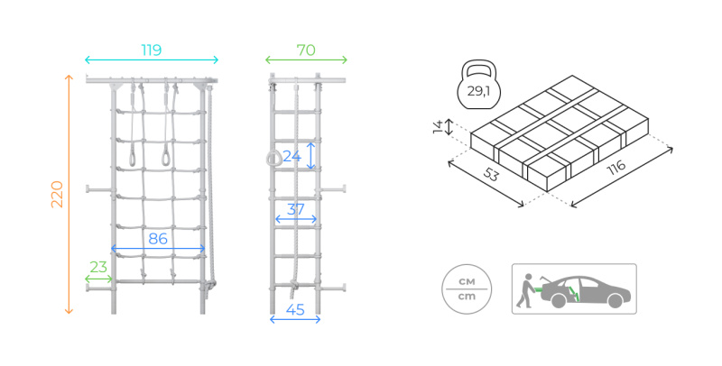 Домашний спортивный комплекс «Шведская стенка ROMANA S4» в Волгограде ВИНКО