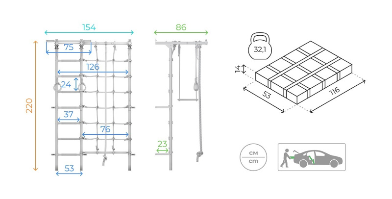 Домашний спортивный комплекс «Шведская стенка ROMANA S7» в Волгограде ВИНКО